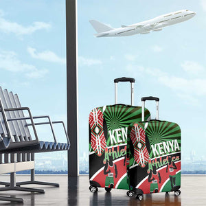 Afro Athletics Kenya Luggage Cover Olono Maasai Shield Running Way - African Pride
