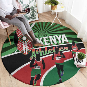 Afro Athletics Kenya Round Carpet Olono Maasai Shield Running Way - African Pride