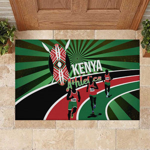 Afro Athletics Kenya Rubber Doormat Olono Maasai Shield Running Way - African Pride