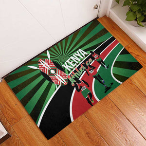 Afro Athletics Kenya Rubber Doormat Olono Maasai Shield Running Way - African Pride