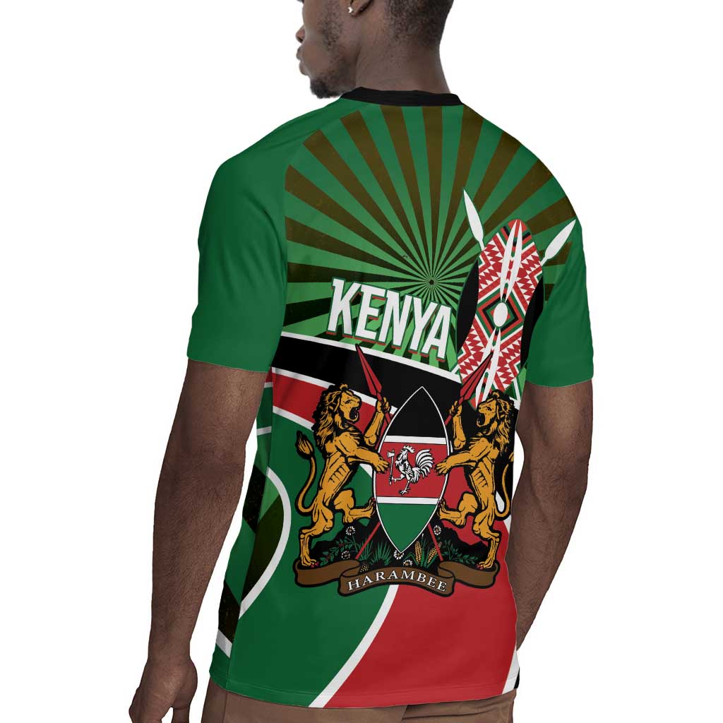 Afro Athletics Kenya Rugby Jersey Olono Maasai Shield Running Way - African Pride
