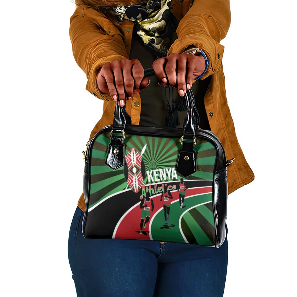 Afro Athletics Kenya Shoulder Handbag Olono Maasai Shield Running Way - African Pride
