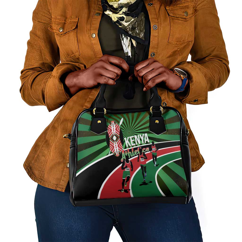 Afro Athletics Kenya Shoulder Handbag Olono Maasai Shield Running Way - African Pride