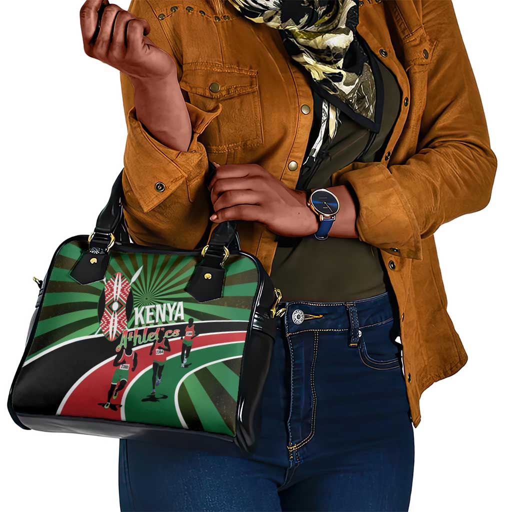 Afro Athletics Kenya Shoulder Handbag Olono Maasai Shield Running Way - African Pride