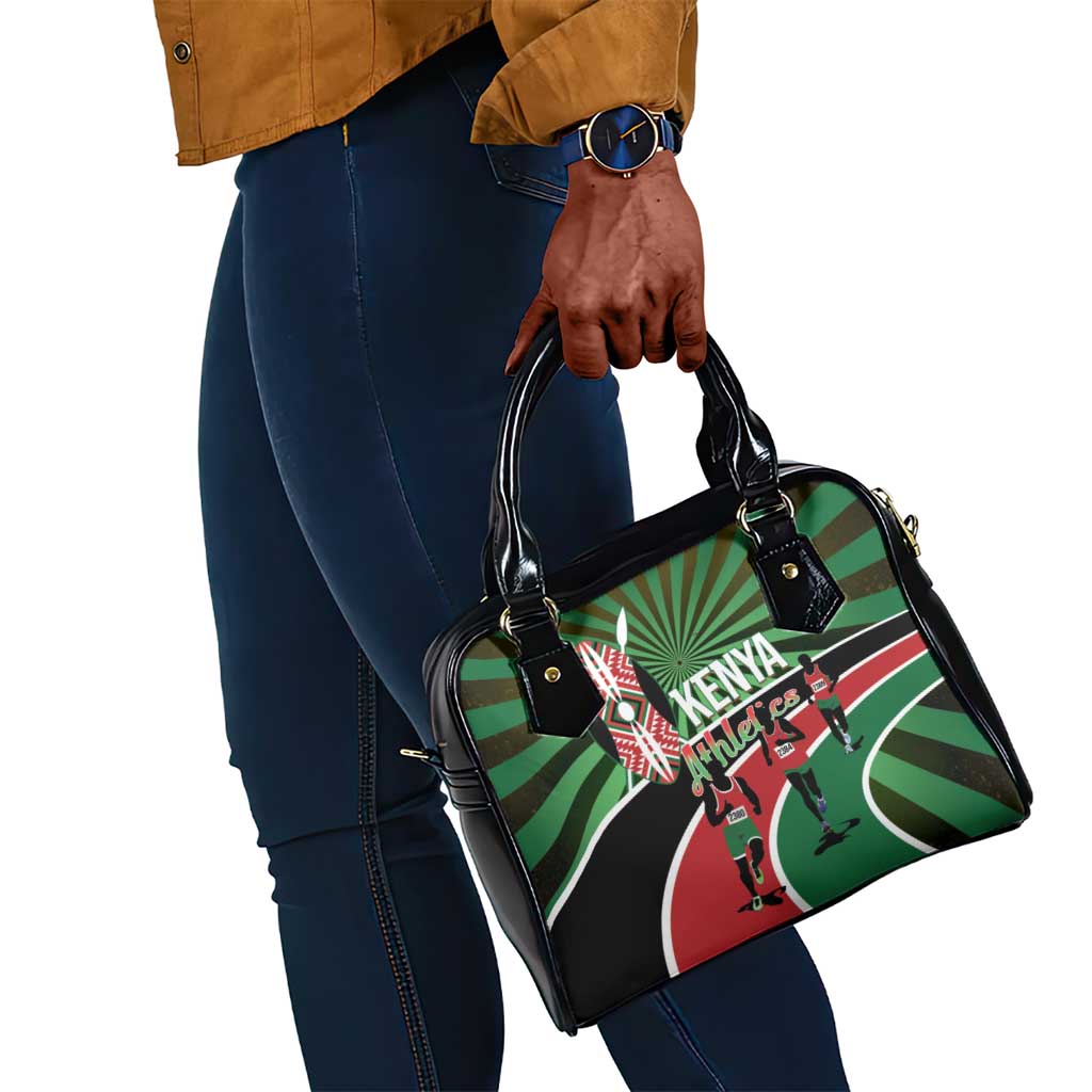Afro Athletics Kenya Shoulder Handbag Olono Maasai Shield Running Way - African Pride