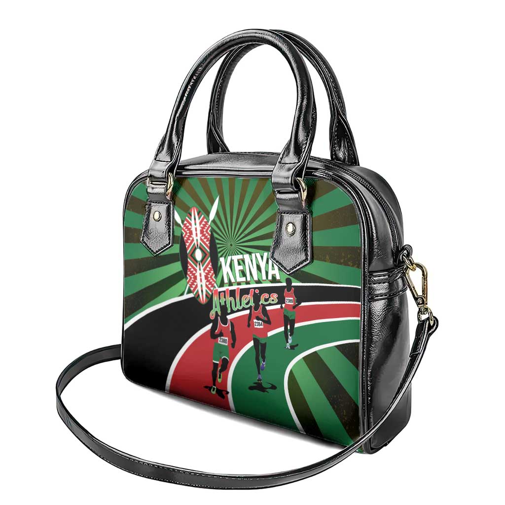 Afro Athletics Kenya Shoulder Handbag Olono Maasai Shield Running Way - African Pride