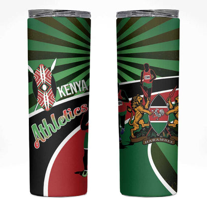 Afro Athletics Kenya Skinny Tumbler Olono Maasai Shield Running Way - African Pride