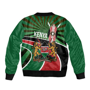 Afro Athletics Kenya Sleeve Zip Bomber Jacket Olono Maasai Shield Running Way - African Pride