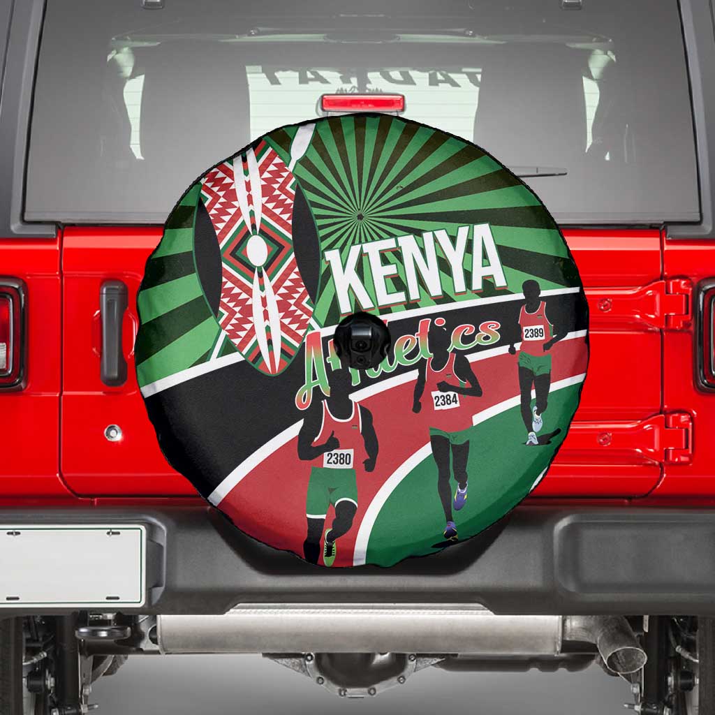 Afro Athletics Kenya Spare Tire Cover Olono Maasai Shield Running Way - African Pride