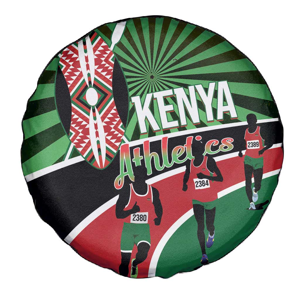 Afro Athletics Kenya Spare Tire Cover Olono Maasai Shield Running Way - African Pride