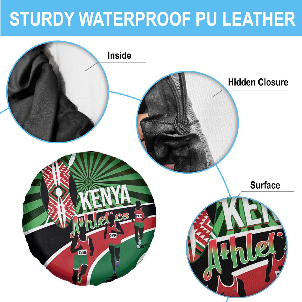 Afro Athletics Kenya Spare Tire Cover Olono Maasai Shield Running Way - African Pride