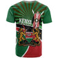 Afro Athletics Kenya T shirt Olono Maasai Shield Running Way - African Pride