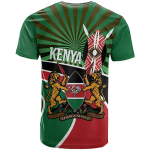 Afro Athletics Kenya T shirt Olono Maasai Shield Running Way - African Pride