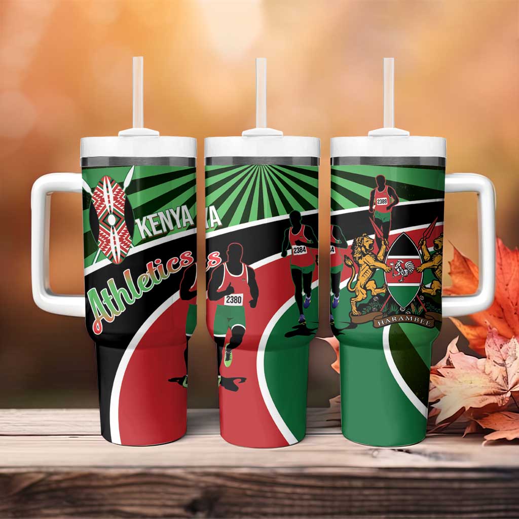 Afro Athletics Kenya Tumbler With Handle Olono Maasai Shield Running Way - African Pride