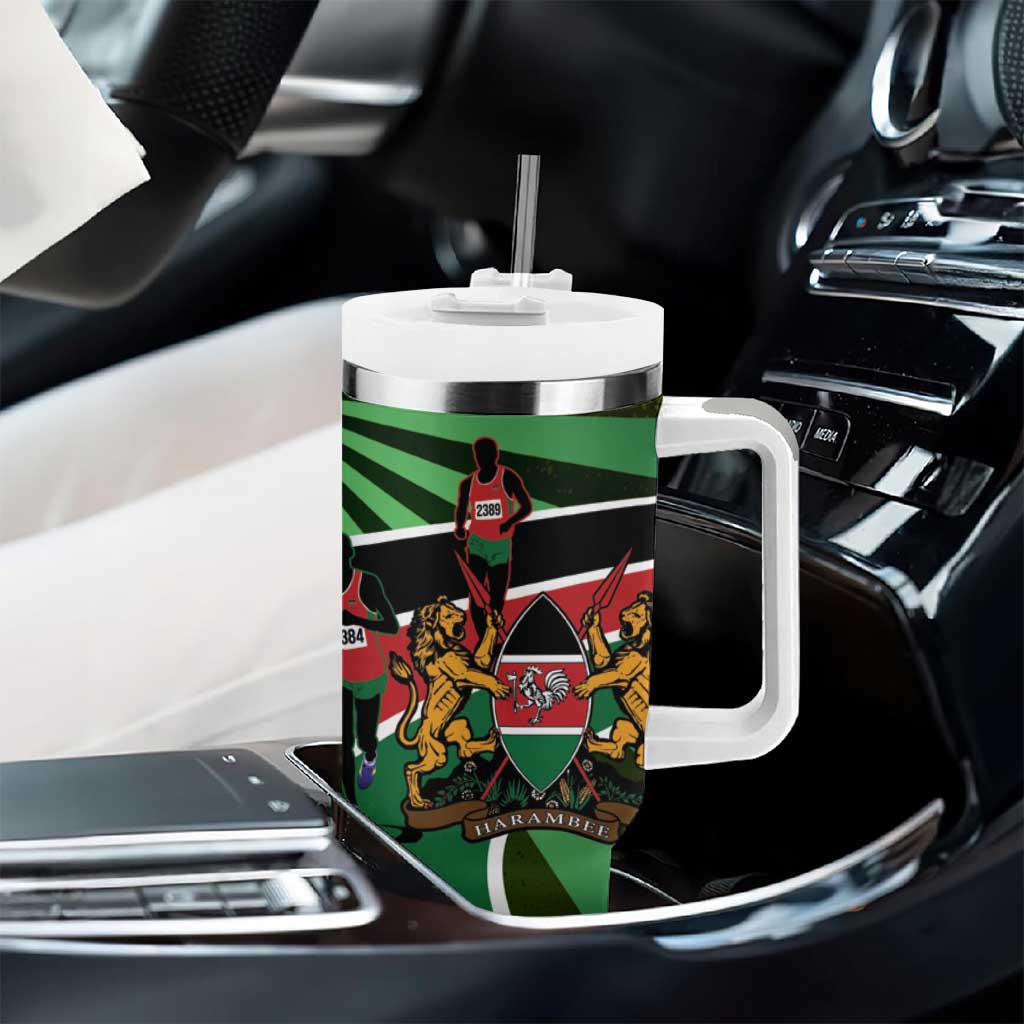 Afro Athletics Kenya Tumbler With Handle Olono Maasai Shield Running Way - African Pride