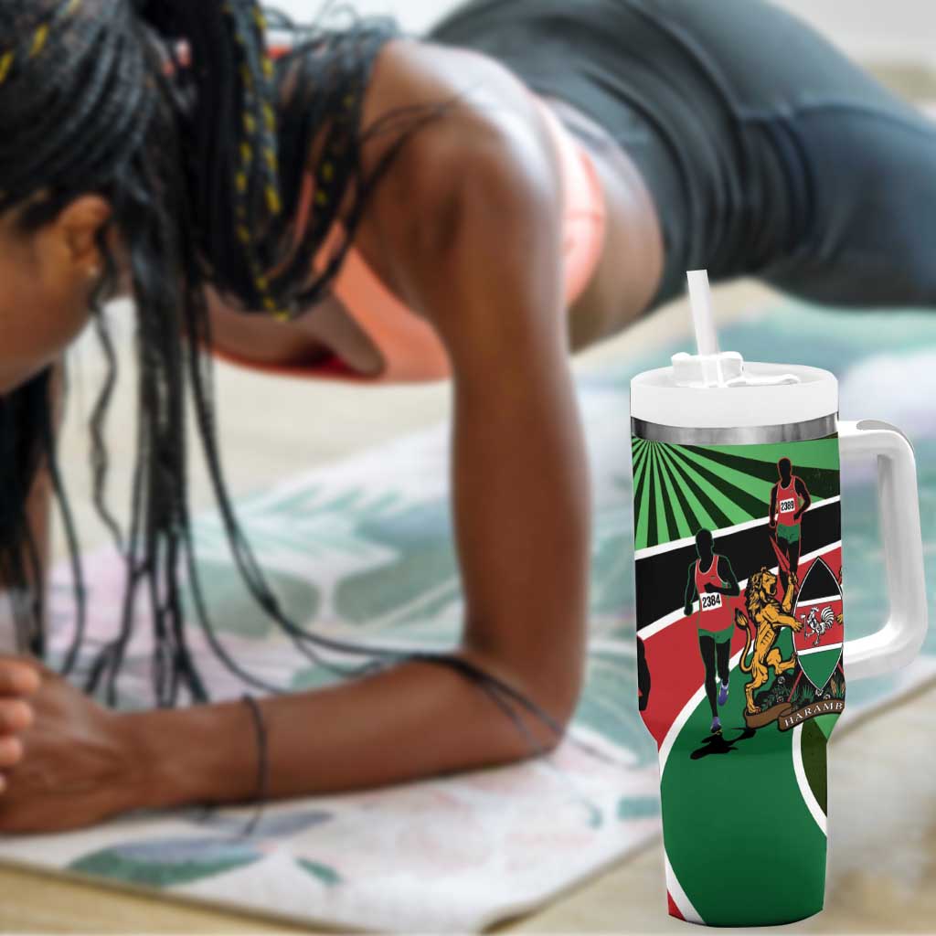 Afro Athletics Kenya Tumbler With Handle Olono Maasai Shield Running Way - African Pride