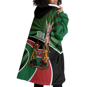 Afro Athletics Kenya Wearable Blanket Hoodie Olono Maasai Shield Running Way - African Pride