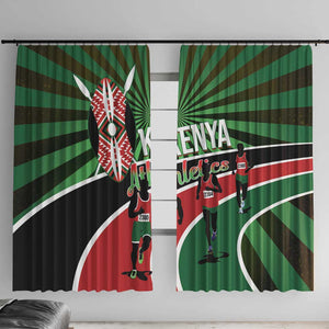 Afro Athletics Kenya Window Curtain Olono Maasai Shield Running Way - African Pride