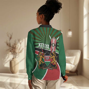 Afro Athletics Kenya Women Casual Shirt Olono Maasai Shield Running Way - African Pride