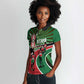 Afro Athletics Kenya Women Polo Shirt Olono Maasai Shield Running Way - African Pride