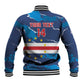 Custom Cape Verde Football Baseball Jacket Blue Sharks Mascot LT14