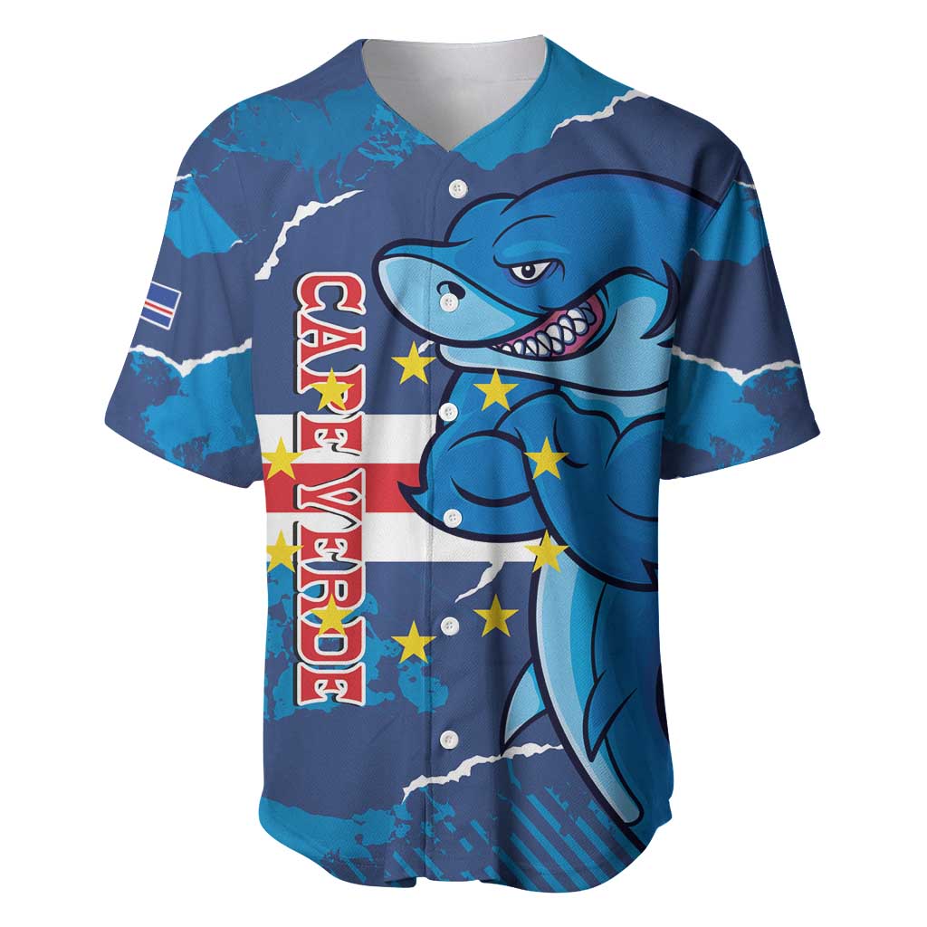 Custom Cape Verde Football Baseball Jersey Blue Sharks Mascot