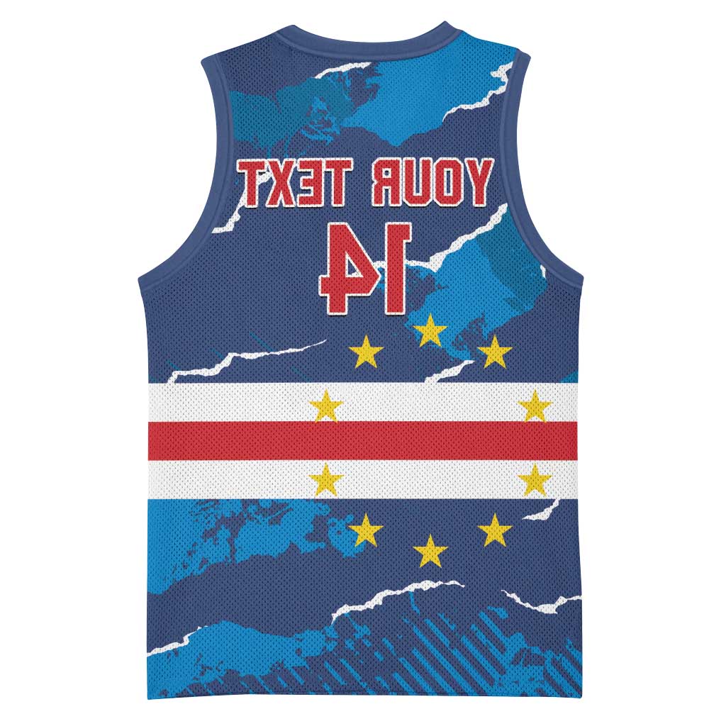 Custom Cape Verde Football Basketball Jersey Blue Sharks Mascot - African Pride