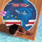 Custom Cape Verde Football Beach Blanket Blue Sharks Mascot