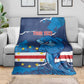 Custom Cape Verde Football Blanket Blue Sharks Mascot