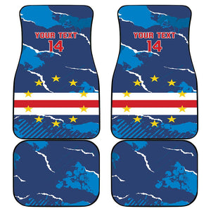 Custom Cape Verde Football Car Mats Blue Sharks Mascot