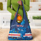 Custom Cape Verde Football Grocery Bag Blue Sharks Mascot