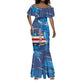 Custom Cape Verde Football Mermaid Dress Blue Sharks Mascot