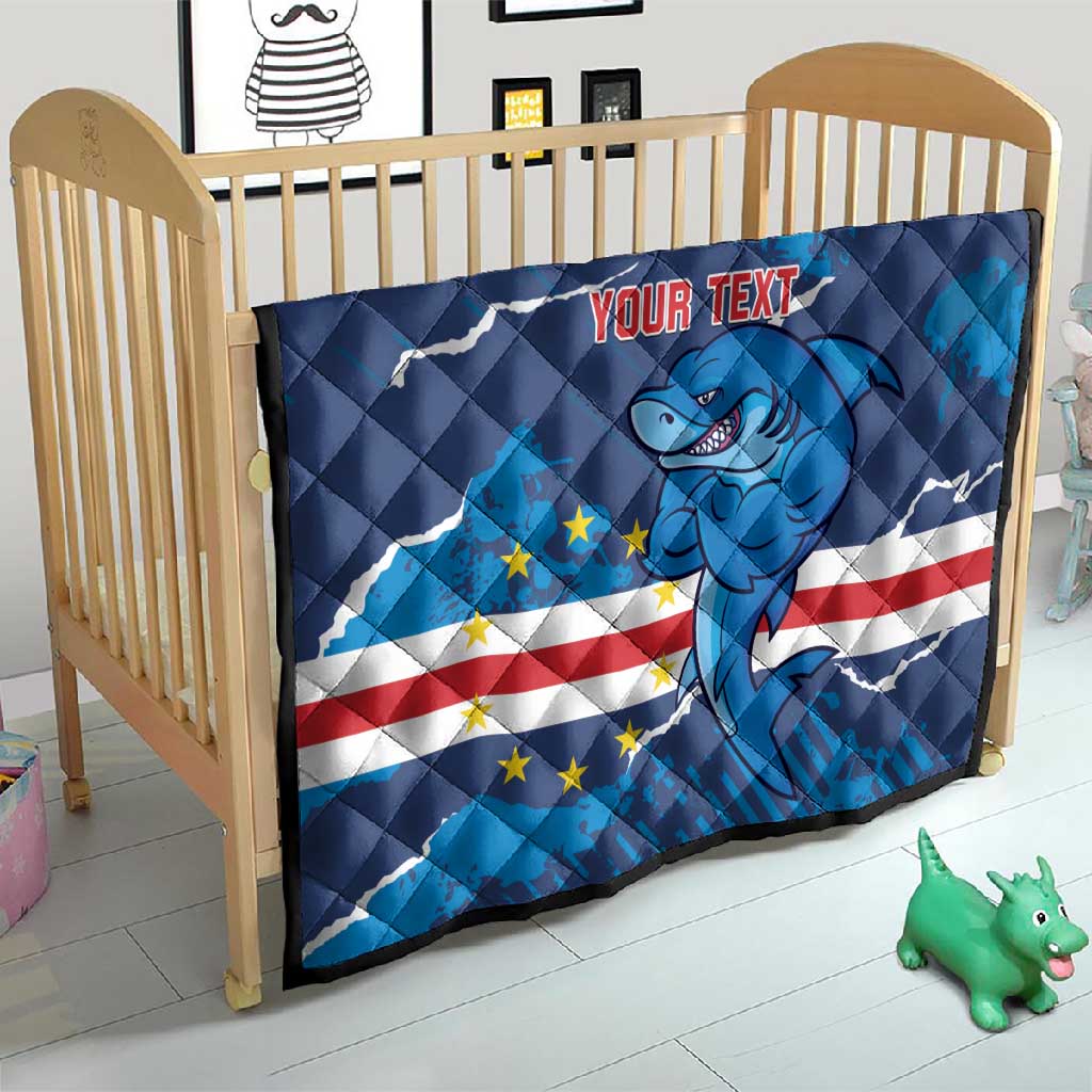 Custom Cape Verde Football Quilt Blue Sharks Mascot