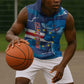 Custom Cape Verde Football Sleeveless Hoodie Blue Sharks Mascot - African Pride