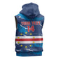 Custom Cape Verde Football Sleeveless Zip Hoodie Blue Sharks Mascot - African Pride