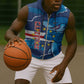 Custom Cape Verde Football Sleeveless Zip Hoodie Blue Sharks Mascot - African Pride