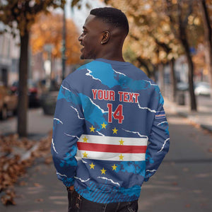 Custom Cape Verde Football Sweatshirt Blue Sharks Mascot