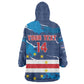 Custom Cape Verde Football Wearable Blanket Hoodie Blue Sharks Mascot