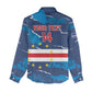 Custom Cape Verde Football Women Casual Shirt Blue Sharks Mascot LT14