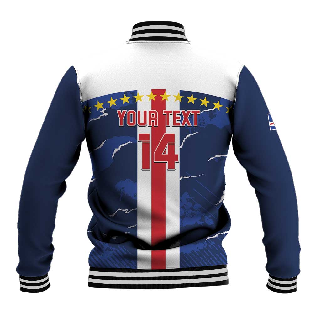 Custom Cape Verde Football Baseball Jacket Blue Sharks Sporty LT14