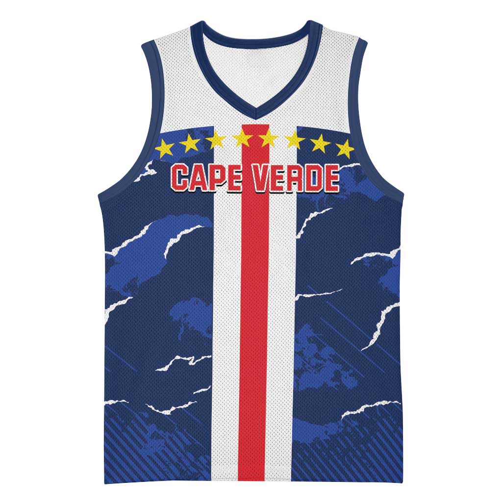 Custom Cape Verde Football Basketball Jersey Blue Sharks Sporty - African Pride