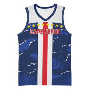 Custom Cape Verde Football Basketball Jersey Blue Sharks Sporty - African Pride