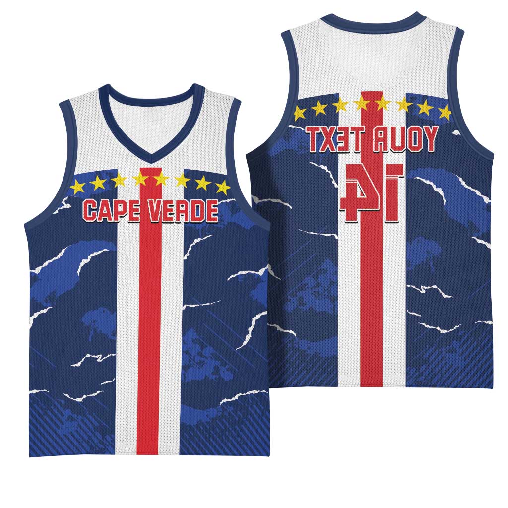 Custom Cape Verde Football Basketball Jersey Blue Sharks Sporty - African Pride