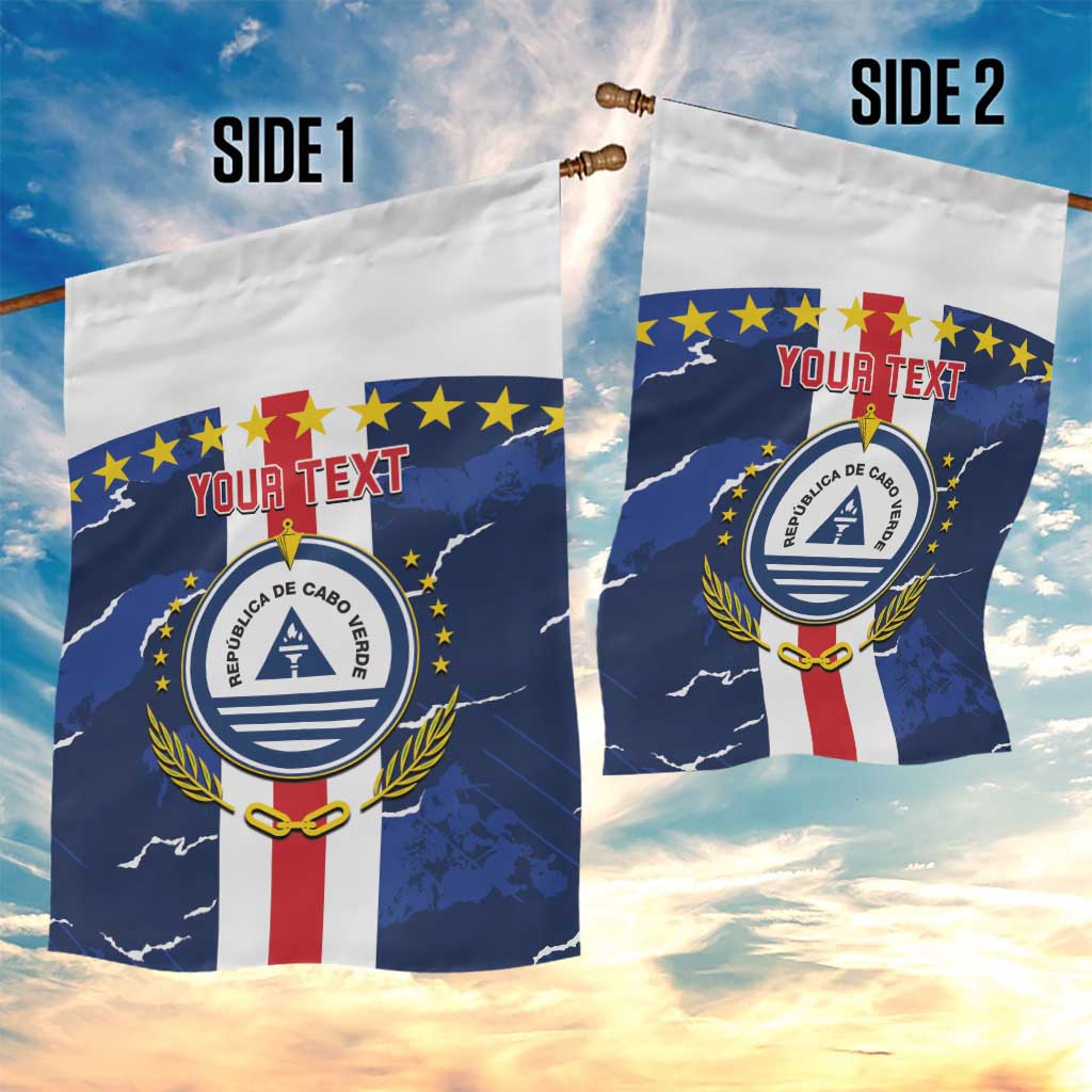 Custom Cape Verde Football Garden Flag Blue Sharks Sporty