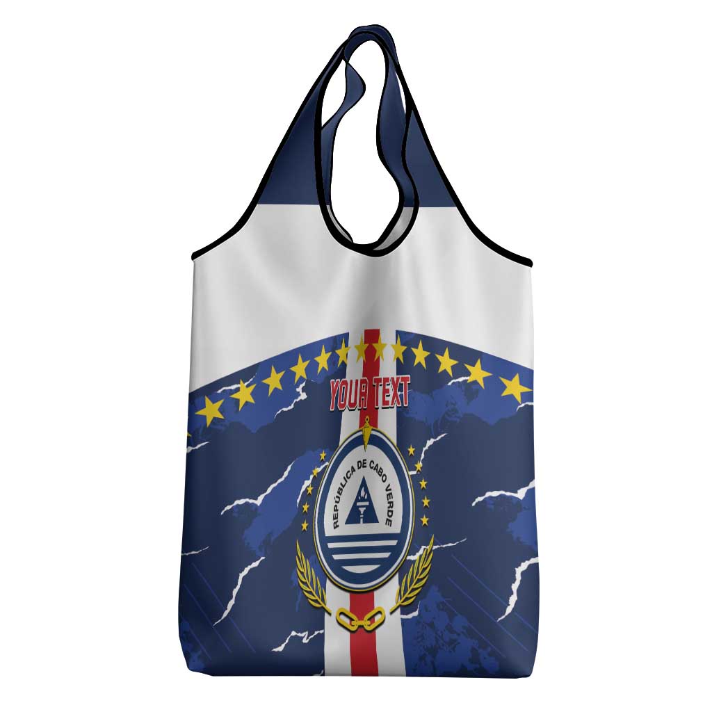 Custom Cape Verde Football Grocery Bag Blue Sharks Sporty