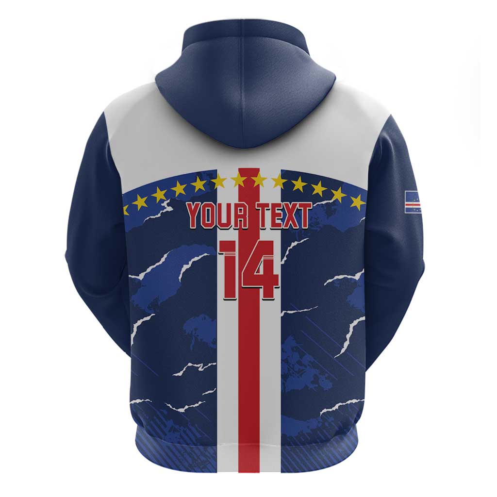 Custom Cape Verde Football Hoodie Blue Sharks Sporty