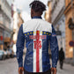 Custom Cape Verde Football Long Sleeve Button Shirt Blue Sharks Sporty