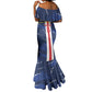 Custom Cape Verde Football Mermaid Dress Blue Sharks Sporty