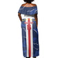 Custom Cape Verde Football Off Shoulder Maxi Dress Blue Sharks Sporty