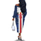 Custom Cape Verde Football Off The Shoulder Long Sleeve Dress Blue Sharks Sporty